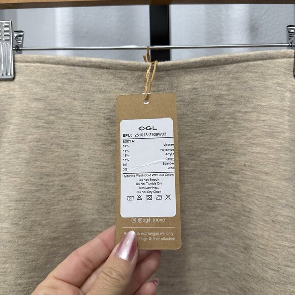 OGL Cashsoft Wool Like Flared Maxi Heather Oatmeal Beige Womens Size XS NWT - Picture 5 of 9